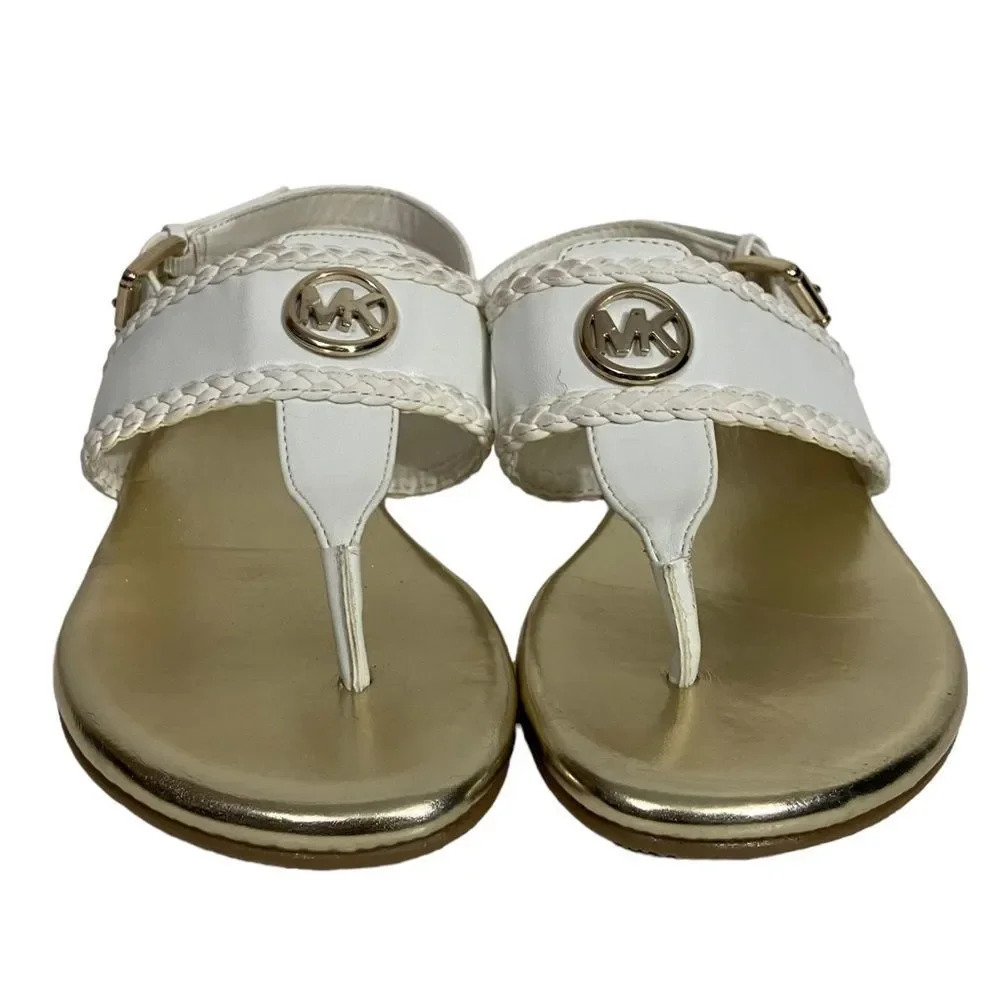 NWOT Michael Kors Gold & White Sandals